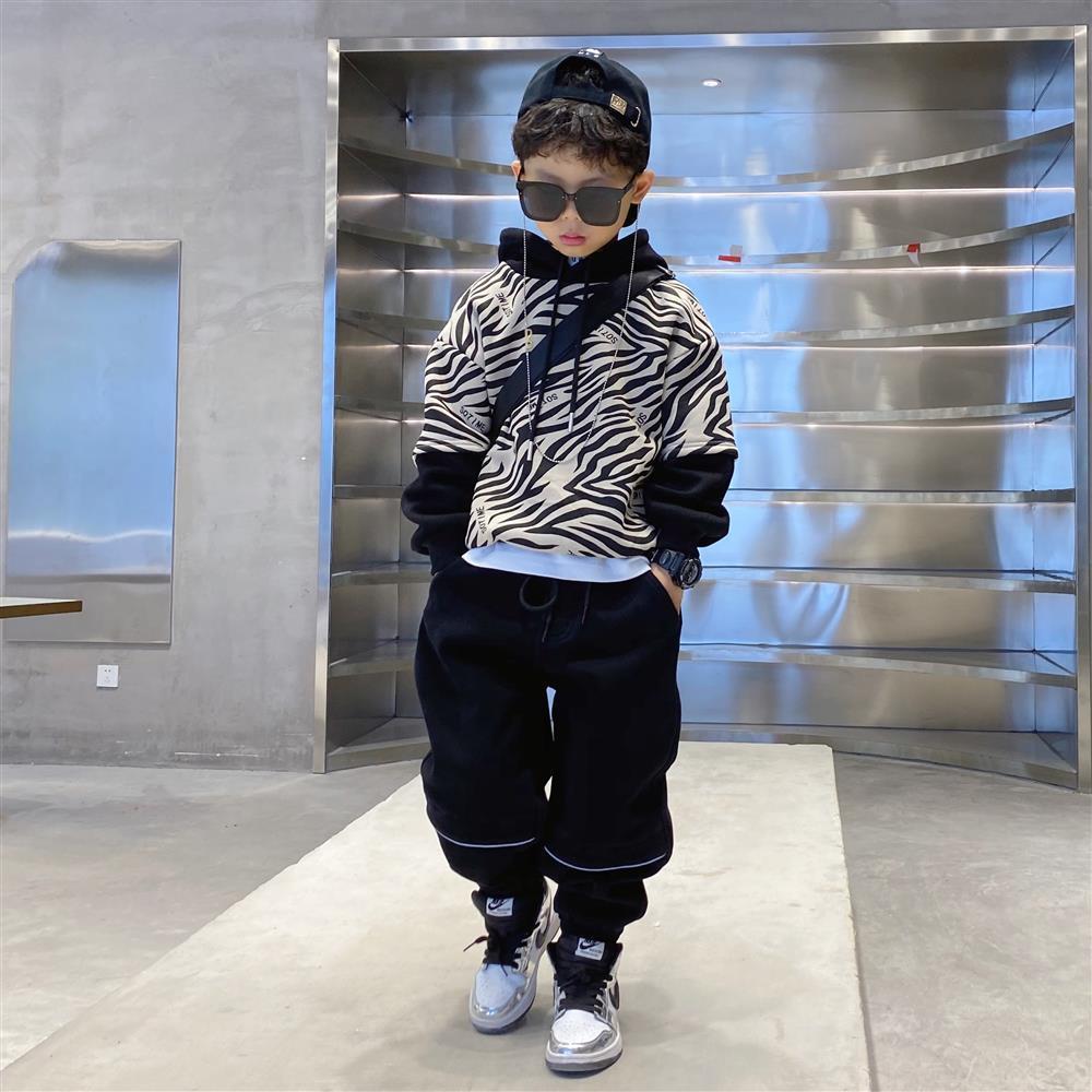 Pullover Kids Girls Sweatshirt Warm Hoodie Kid Christmas Teenager Boys Baby Zebra Pattern Casual 4 12 Years 220924