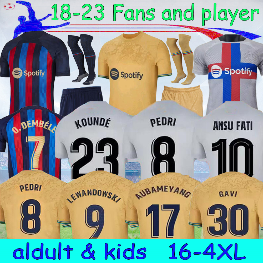 16-4XL 22 23 LEWANDOWSKI barcelona soccer jersey ANSU FATI FERRAN 2022 home away 3RD fans MEMPHIS PEDRI ADAMA 18 19 pink F. DE JONG kit shirt men kids sets socks, 22-23 away fans
16-4XL 22 23 LEWANDOWSKI barcelona soccer jersey ANSU FATI FERRAN 2022 home away 3RD fans MEMPHIS PEDRI ADAMA 18 19 pink F. DE JONG kit shirt men kids sets socks, 22-23 away fans