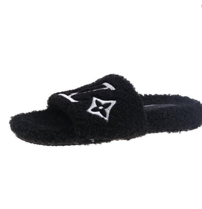 Winter Indoor Fur Slippers designer embroidery letter House Full Furry Soft Fluffy Plush Platform Flats Heel Non Slip Shoes Casual Ladies loafers, Chocolate 
Winter Indoor Fur Slippers designer embroidery letter House Full Furry Soft Fluffy Plush Platform Flats Heel Non Slip Shoes Casual Ladies loafers, Chocolate