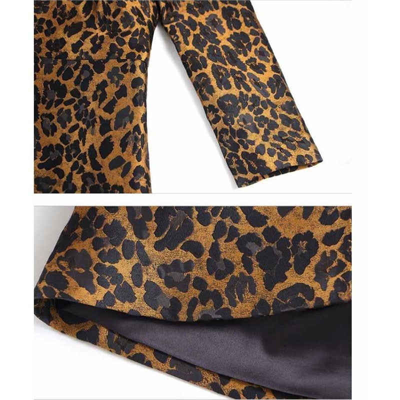 Women's Trench Coats Women's Trench Coat Leopard Long Sleeve Coat Women Spring Autumn Fashion Elegant Long Female Casual Windbreaker Lu2005 