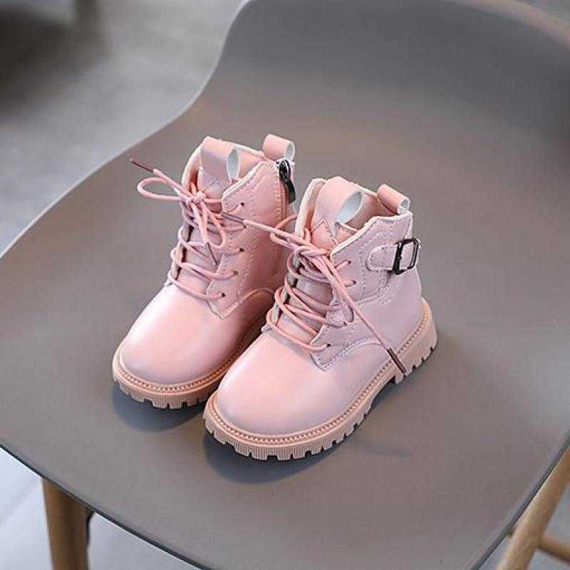 Boots Children's Pu Leather Boots 2024 Autumn Kids Anti-slip Casual Shoes Fashion Girls Soft Bottom Short Boots Size 21-30 H259 T240921