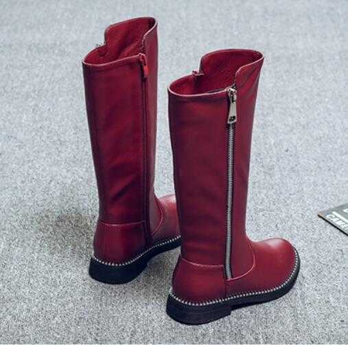 Boots Kids Casual Shoes 2022 Autumn Winter Children Fashion Mid Calf Snow Boots Brand Black Shoes Girls Genuine Leather Fashion Boots T221006