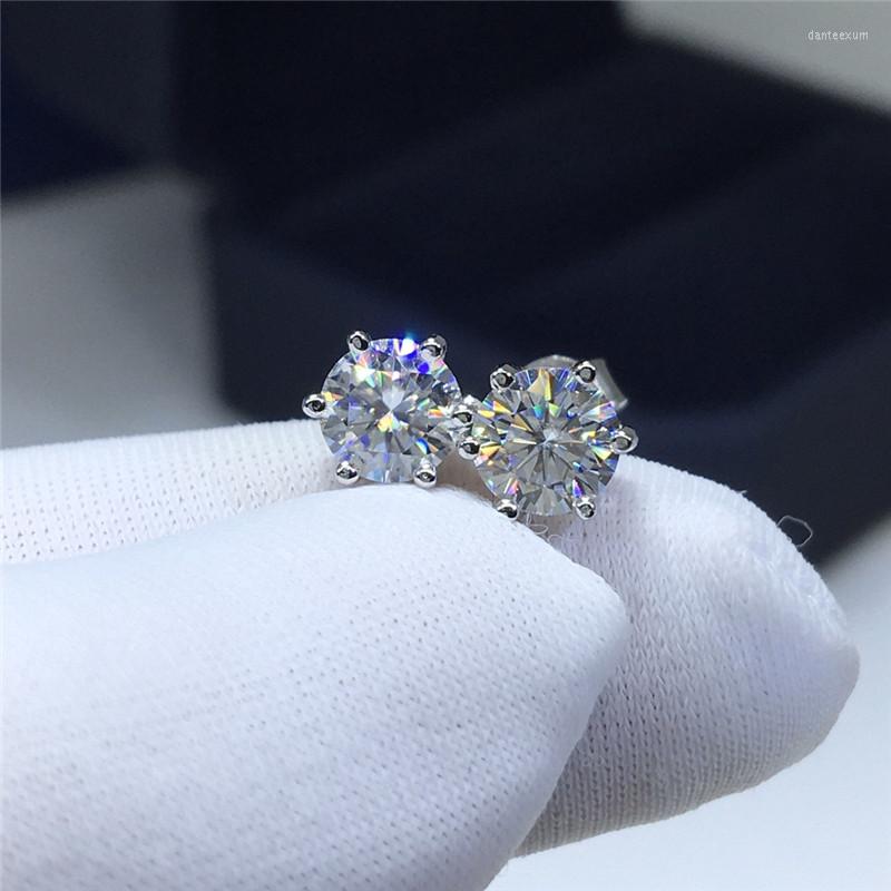 Stud Earrings 18K White Gold Plated Diamond Test Past Round Brilliant Cut 2 Carat D Color Moissanite Silver 925 Original Jewelry
Stud Earrings 18K White Gold Plated Diamond Test Past Round Brilliant Cut 2 Carat D Color Moissanite Silver 925 Original Jewelry