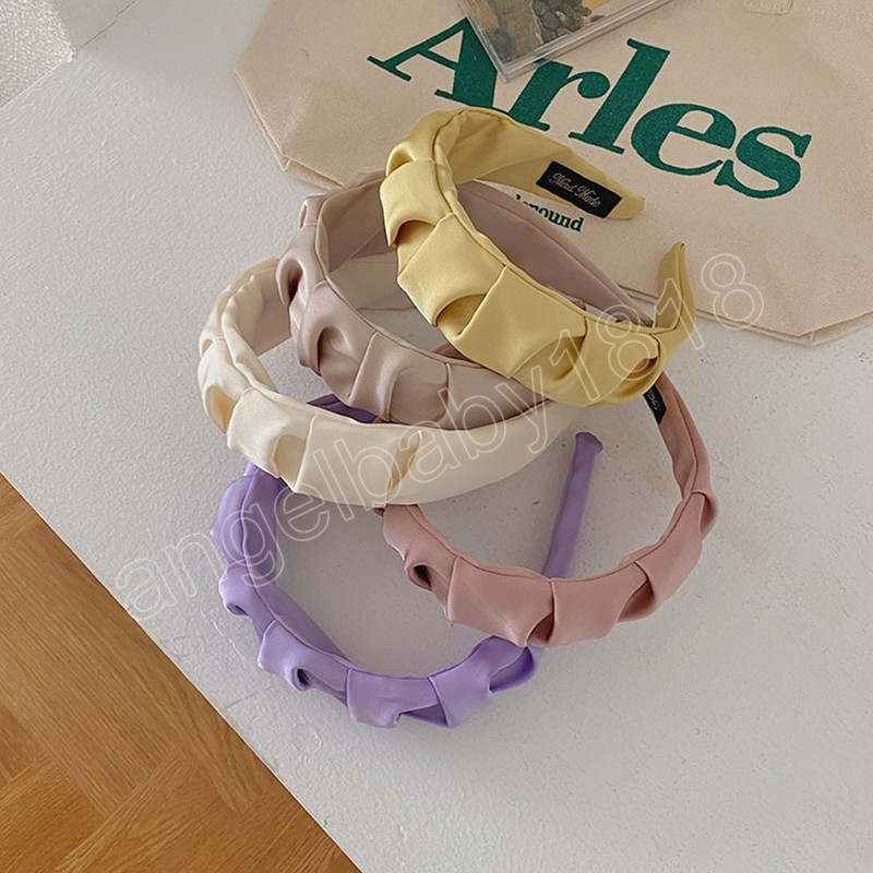 Solid Color Fabric Pleated Headband Fashion Hair Accessories Women's Trend Simple Temperament Hairband Hair Band Girl Headwear