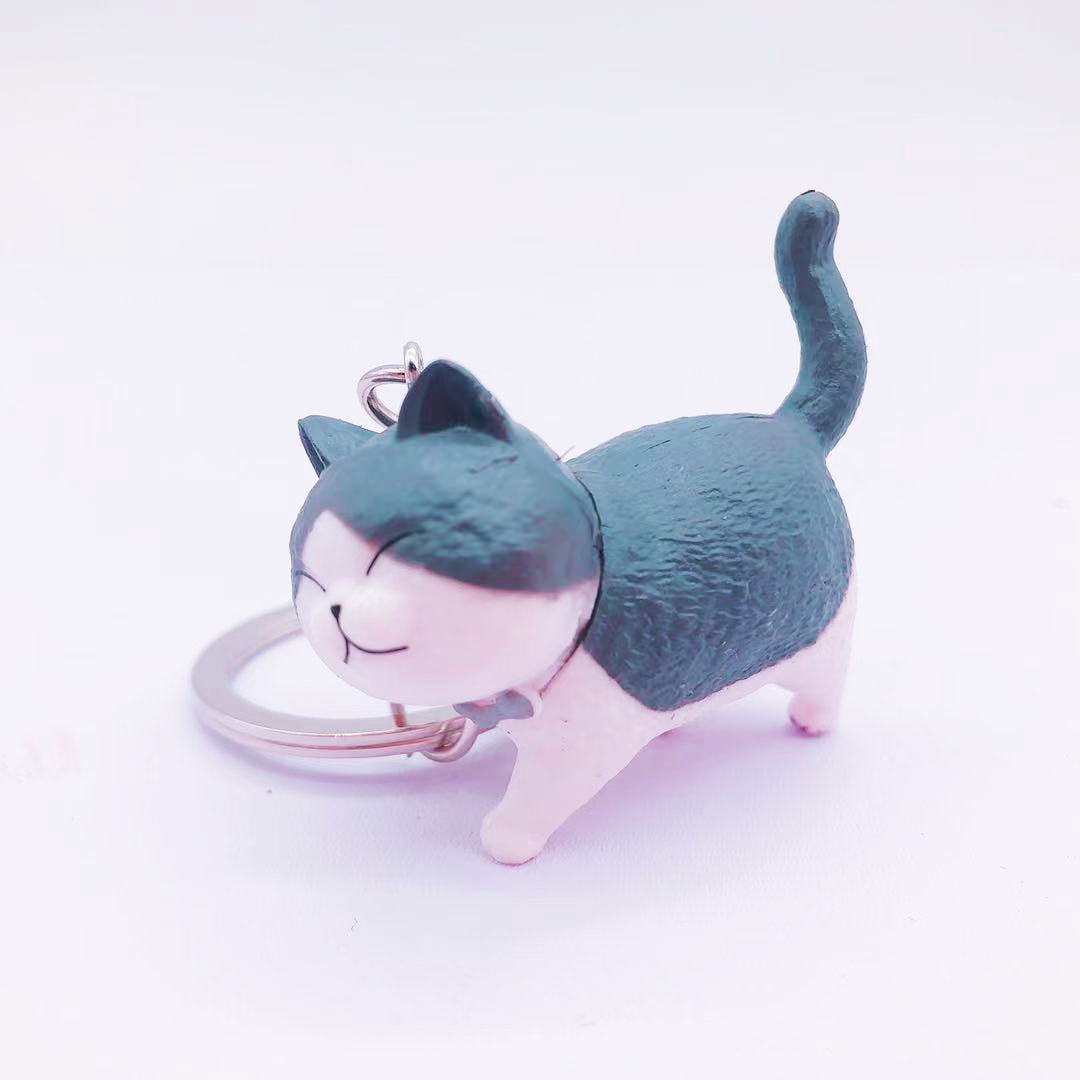 Kitten Cat Pendant Key Chains Rings Cute Cartoon Vinyl Car Keyrings Holder Bag Hanging Charm Creative Fashion Design Animal Jewelry Keychains Trinkets