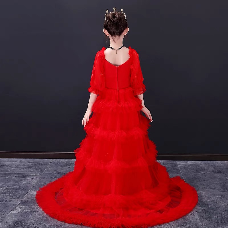 Cute Flower Girl Dresses For Wedding Spaghetti Lace Floral Appliques tutu Tiered Skirts Girls Christmas Pageant Dress A Line Kids Birthday Gowns