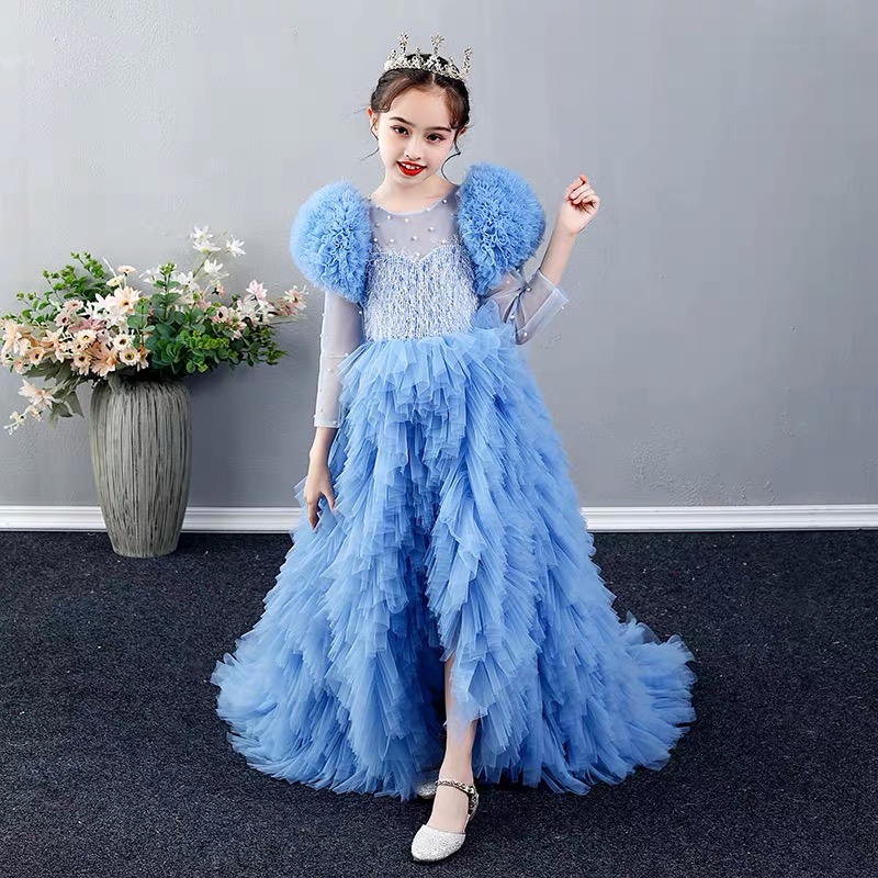 Cute Flower Girl Dresses For Wedding Spaghetti Lace Floral Appliques Tiered Skirts Girls Pageant Dress ball gown Kids tutu Birthday Gowns