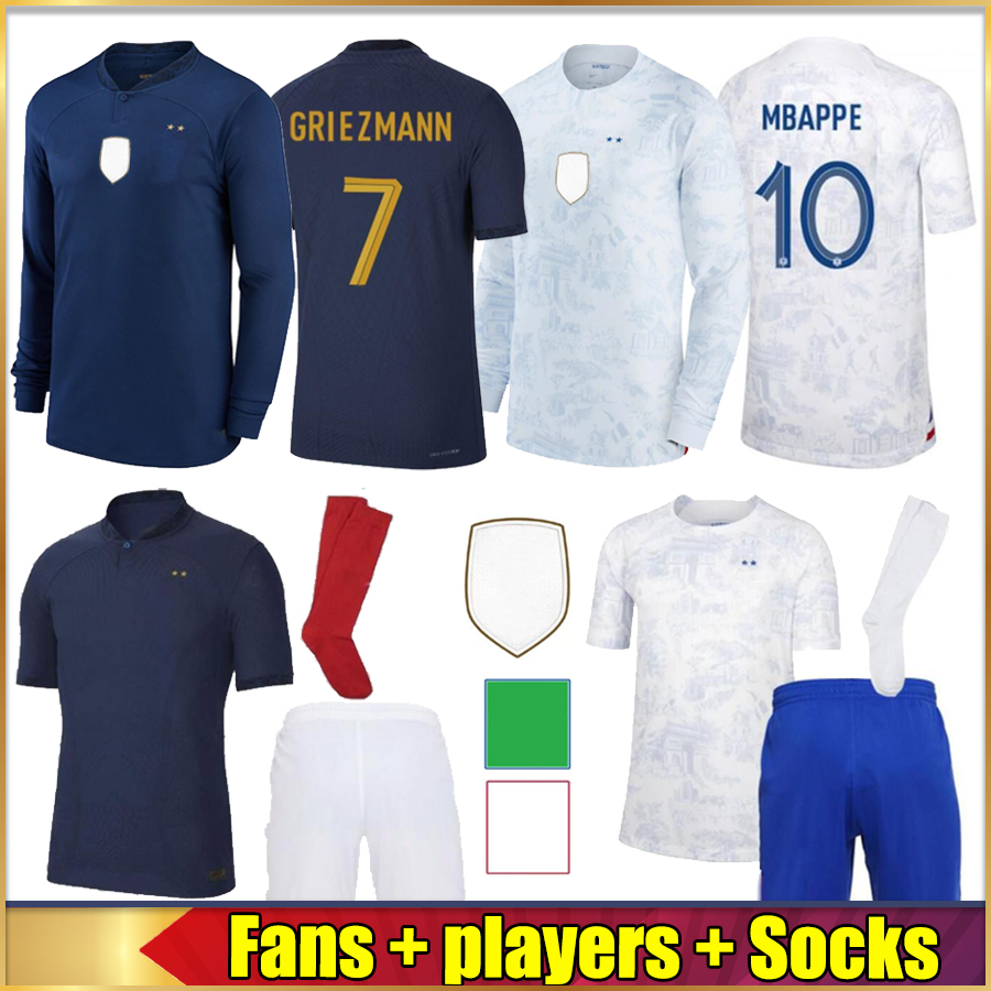 Maillots de football 2022 World Cup Soccer Jersey FRENCH BENZEMA Football Shirts MBAPPE GRIEZMANN POGBA KANTE Camiseta Futbol maillot foot kit Top Shirt MEN Kids Set, 22-23 away + patch
Maillots de football 2022 World Cup Soccer Jersey FRENCH BENZEMA Football Shirts MBAPPE GRIEZMANN POGBA KANTE Camiseta Futbol maillot foot kit Top Shirt MEN Kids Set, 22-23 away + patch