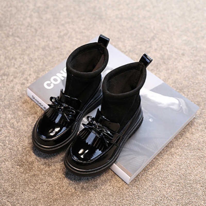 Boots Girls' Short 2022 Autumn New Children's Non-slip Elastic Fringe Stitching Kids Shoes E213 T220925