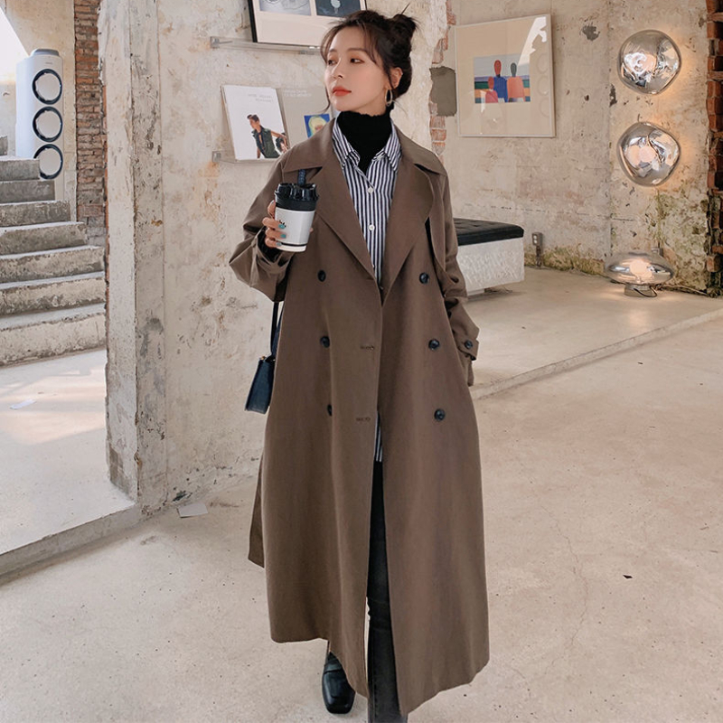 Coats Fashion Trench Women's Casual Ladies Work Wear Nice Windbreaker Black Women Clothes Woman Female OL Jacket Long Trench Coat Bat159 2