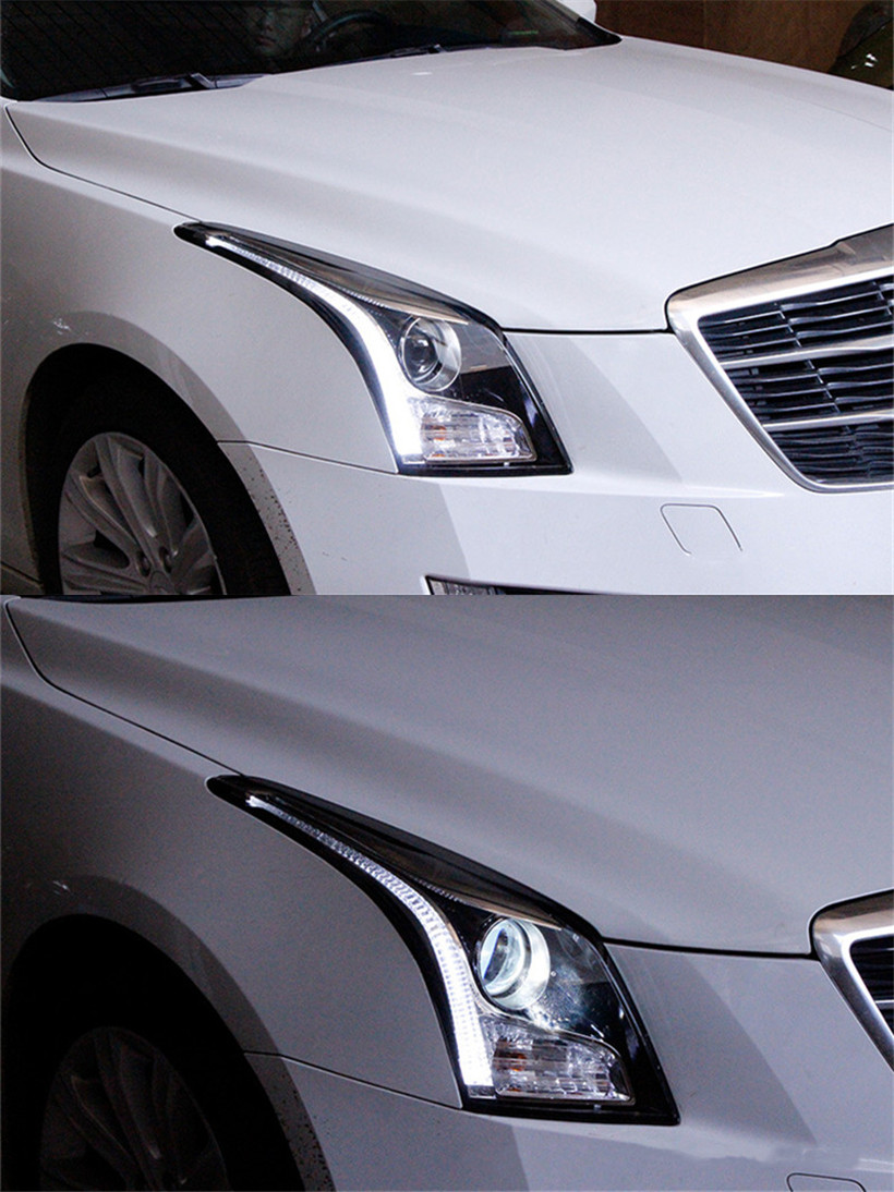 Auto Tuning Headlights For Cadillac ATS-L 20 14-20 18 Bi-Xenon Beam Fog Lights LED Turn Signal Running Lights