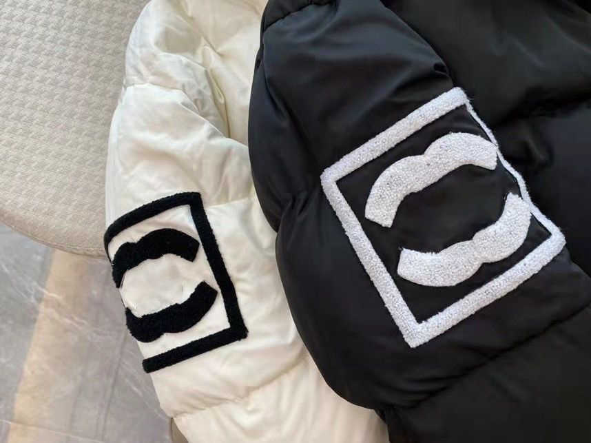 Womans Designer Channel Down JEAN Jacket Autumn And Winter Women Puffer Jackets Coat Embroidery C Lapel Hooded Zipper Casual Short