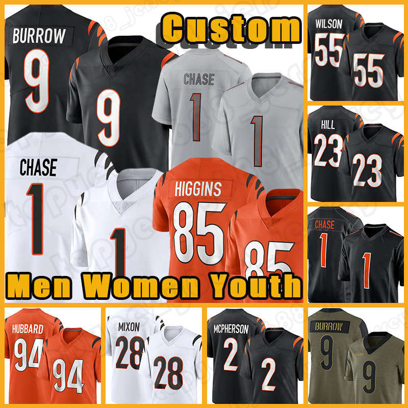 Joe Burrow Ja'Marr Chase Football Jersey Evan McPherson Jessie Bates III Tee Higgins Joe Mixon Sam Hubbard Cincinnati Bengals Daxton Hill Vonn Bell Wilson Mike Hilton, Custom youth+patch(m h)
Joe Burrow Ja'Marr Chase Football Jersey Evan McPherson Jessie Bates III Tee Higgins Joe Mixon Sam Hubbard Cincinnati Bengals Daxton Hill Vonn Bell Wilson Mike Hilton, Custom youth+patch(m h)