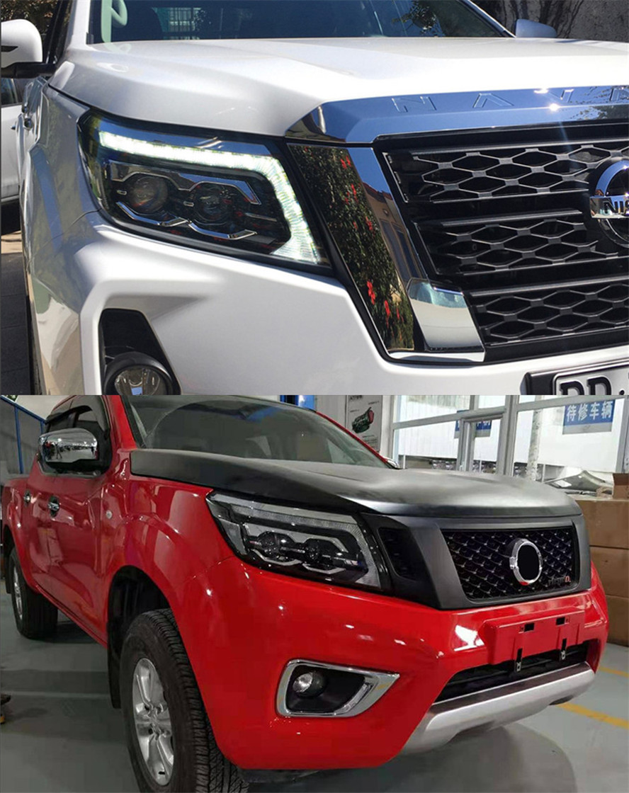 2 PCS Auto Car Head Light Parts For Navara NP300 20 17-2021 Modified LED Lamps Headlights Daytime Running Lights