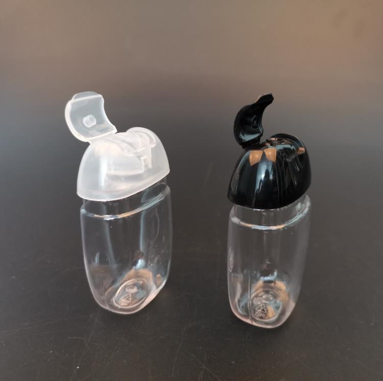 30ml hand sanitizer bottle PET plastic half round flip cap bottle children's carry hand-sanitizer bottles SN4899