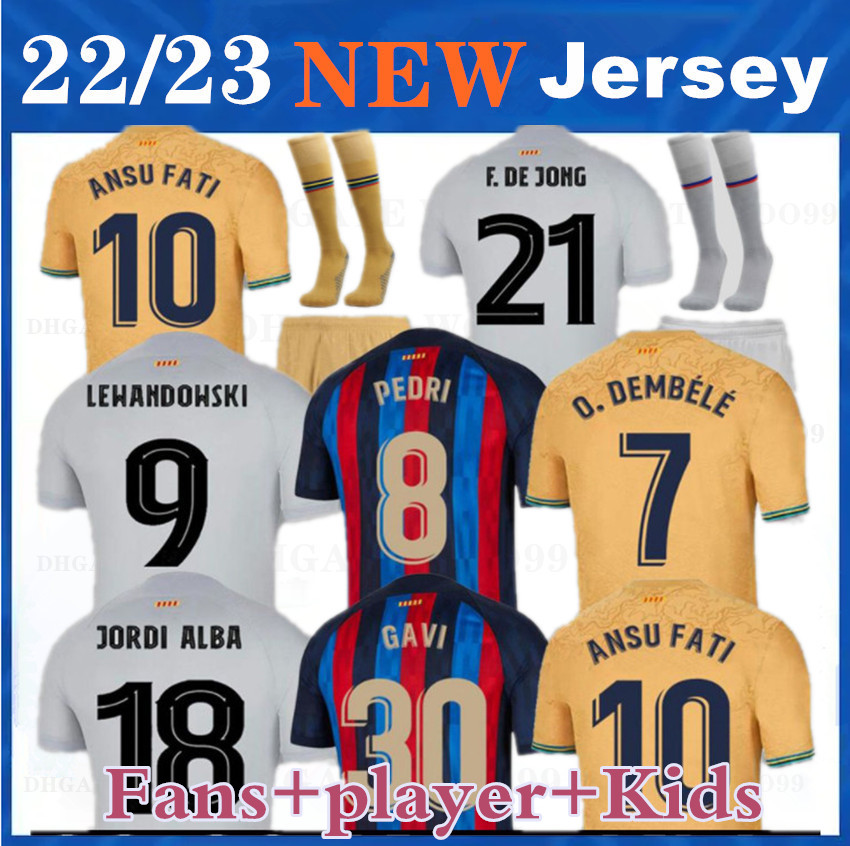 LEWANDOWSKI 22 23 PEDRI soccer jersey ADAMA GAVI R. ARAUJO 2022 2023 fan player version Barcelonas ANSU FATI MEMPHIS DEST football shirt men Women kit kids equipments
LEWANDOWSKI 22 23 PEDRI soccer jersey ADAMA GAVI R. ARAUJO 2022 2023 fan player version Barcelonas ANSU FATI MEMPHIS DEST football shirt men Women kit kids equipments