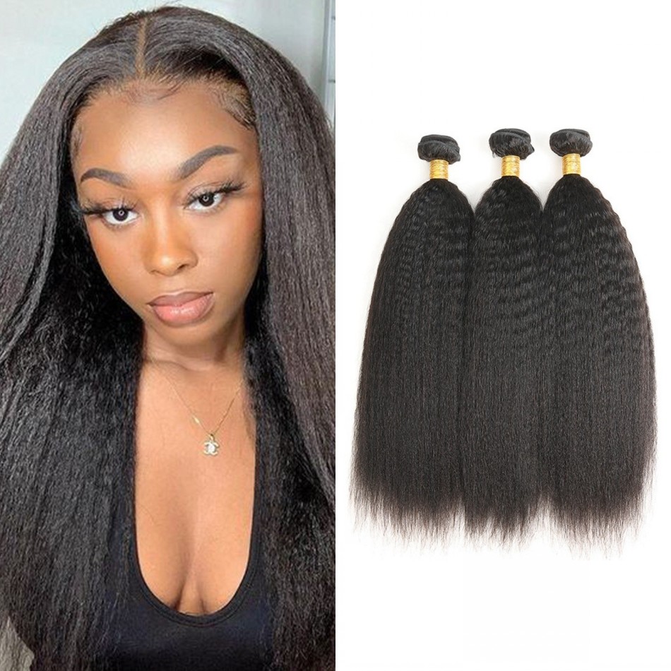Human Hair Kinky Straight 3 Bundles 8A Indian Remy Hair Extensions for Black Women 8-26 inch, Natural color
Human Hair Kinky Straight 3 Bundles 8A Indian Remy Hair Extensions for Black Women 8-26 inch, Natural color