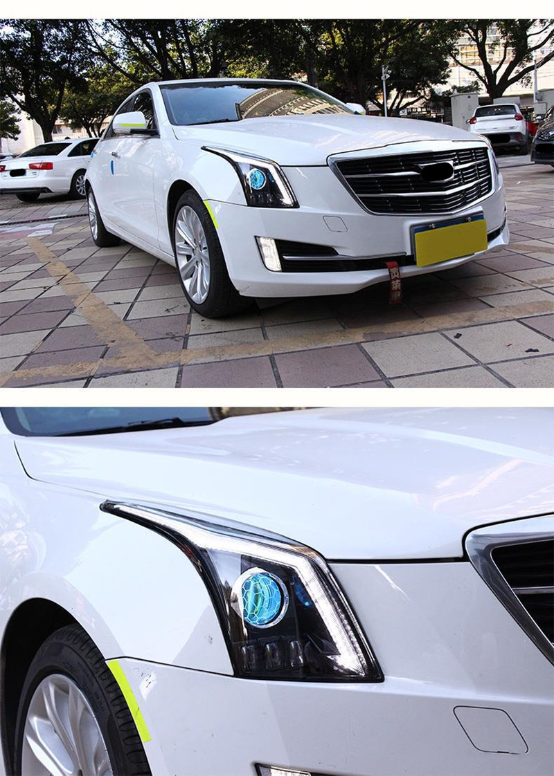 Auto Headlights For Cadillac ATS-L 20 14-20 18 ATS L Headlights LED DRL Running Lights Bi-Xenon Beam Fog Lights Angel Eyes