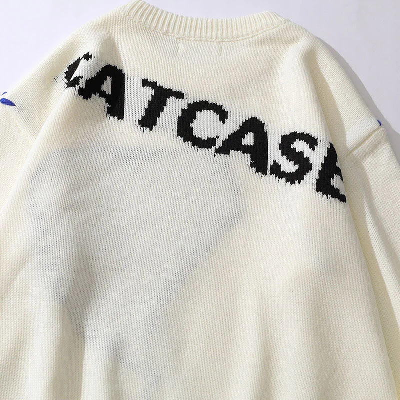 Men's Sweaters Harajuku Heart-shape Pattern Tassel Knitted Ugly Sweaters Men Hip Hop Vintage Casual Loose O-Neck College Style Pullover Couples 2