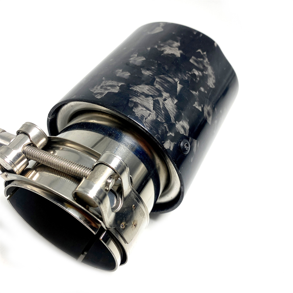 1 Piece Car Modify Forged Chrome Carbon Muffler Tip Exhaust System Universal Straight Stainless Gold Mufflers Nozzle For Ak