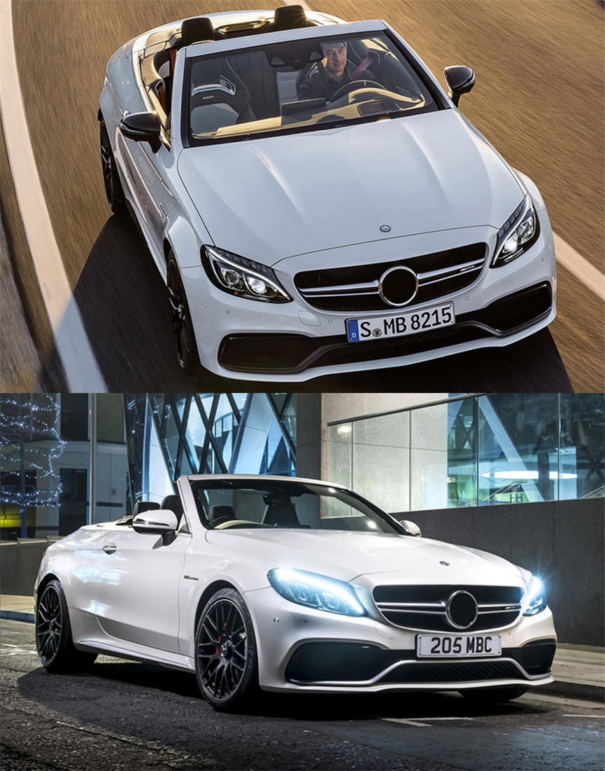 Car Head Lights Part For Benz W205 20 15-20 18 C300 C260 LED Turn Signal Daytime Lights Front Headlights High Beam