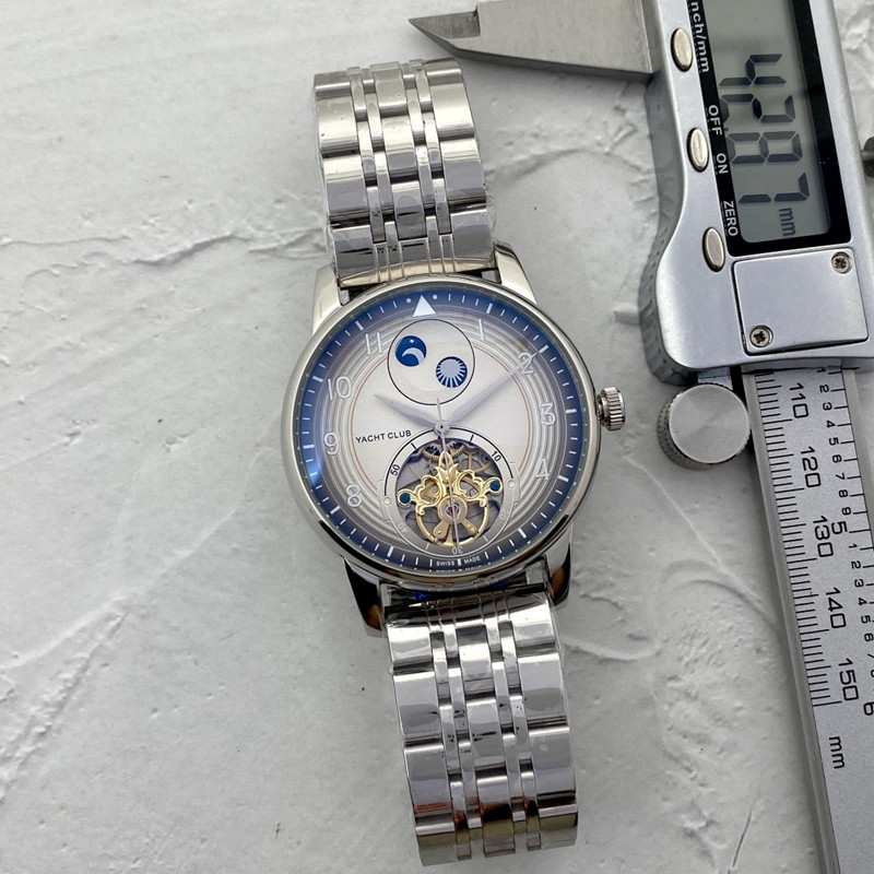 Men Watch Stainless Steel tourbillon Three stitches 42mm Top Luxury Brand Automatic mechanical Watches Steel Strap Fashion moon Phase
Men Watch Stainless Steel tourbillon Three stitches 42mm Top Luxury Brand Automatic mechanical Watches Steel Strap Fashion moon Phase