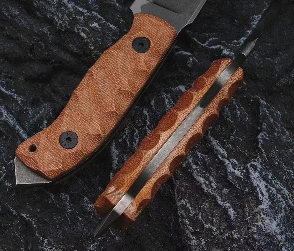 New H9202 High End Survival Straight Knife A2 knife Drop Point Blade Full Tang Linen Handle Outdoor Fishing Hunting Fixed Blade Knives with Kydex