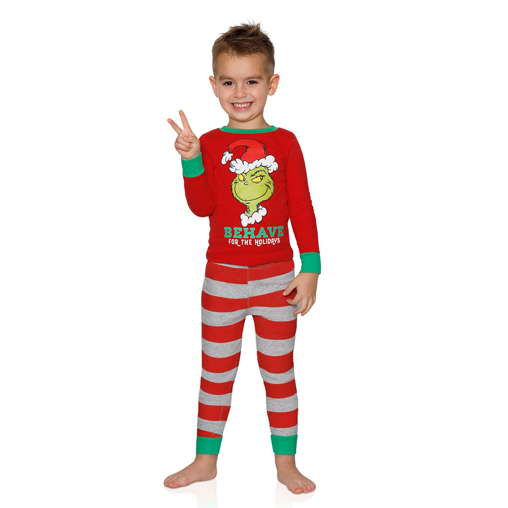 Family Matching Outfits Family Christmas Pajamas Mother Daughter Fanther Son Matching Family Outfits Children Red Striped Monster Sleepwear Set 220922