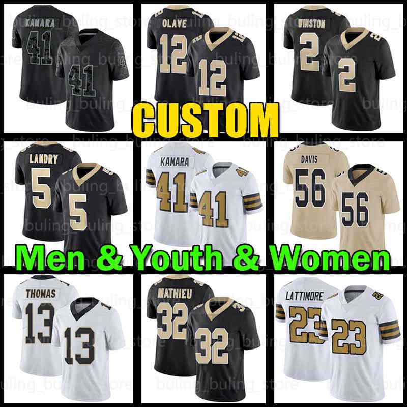 Alvin Kamara Football Jersey Tyrann Mathieu Drew Brees Michael Thomas Chris Olave Jameis Winston Jarvis Landry New Orleanes Saintes Demario Davis Marquez Callaway, Custom women+patch
Alvin Kamara Football Jersey Tyrann Mathieu Drew Brees Michael Thomas Chris Olave Jameis Winston Jarvis Landry New Orleanes Saintes Demario Davis Marquez Callaway, Custom women+patch