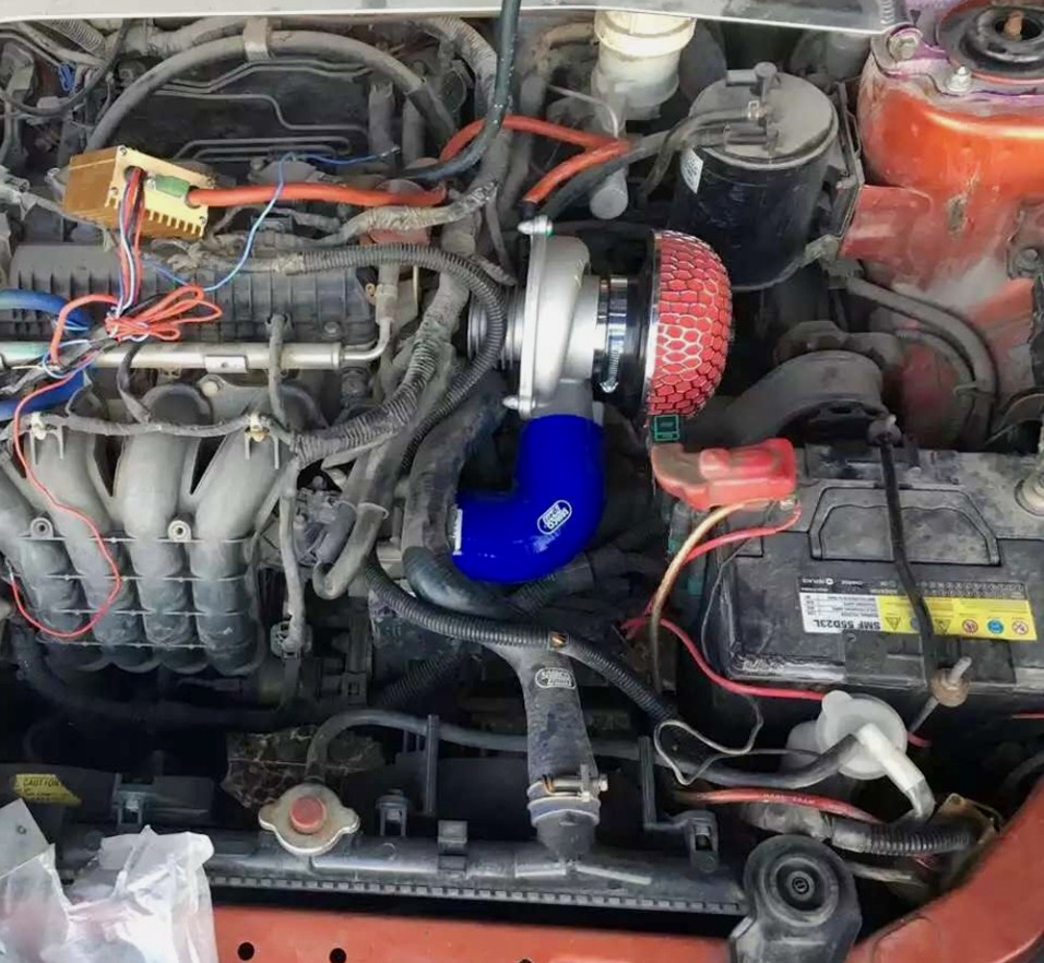 Universal 12V Electric Turbo Supercharger Kit Thrust Electric Turbocharger Air Filter Intake for car improve speed