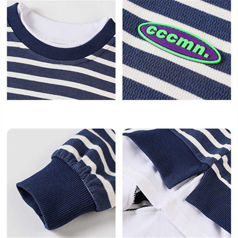 Pullover Spring Autumn Children s Pullovers For Baby Boys Clothes Striped Print Sweatshirt 4 14 Years Teens Kids Cotton Sweatshirts Tops 220924
