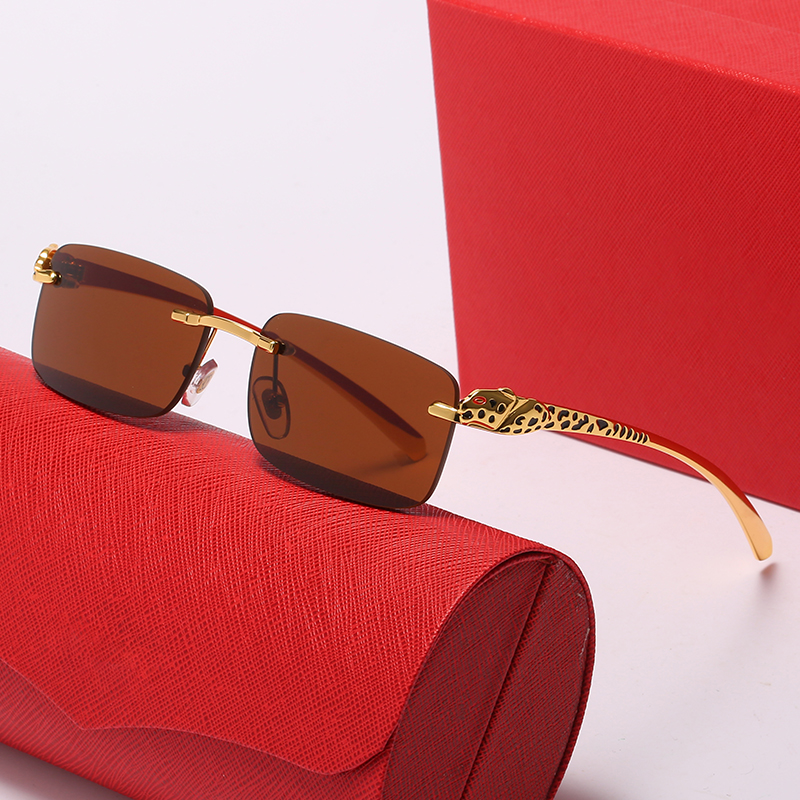 women designer mens designer sunglasses carti glasses leopard head legs metal brown lens eyeglasses with box framelss sunglasses for woman