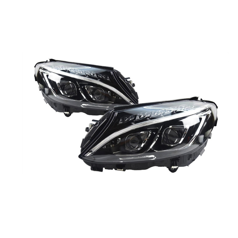 Car Head Lights Part For Benz W205 20 15-20 18 C300 C260 LED Turn Signal Daytime Lights Front Headlights High Beam