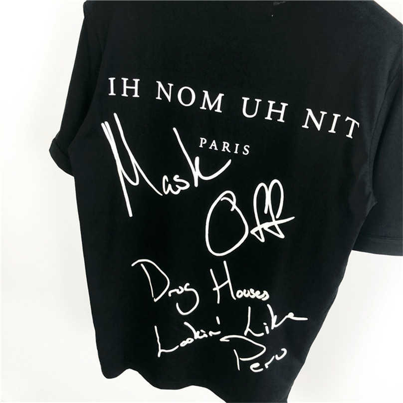 Men's T-Shirts 2022ss IH NOM UH NIT Mask T-shirt Men Women High Quality Pearl Man Graphic IH NOM UH NIT Tee Cotton Tops Summer Short Seve 0926H22