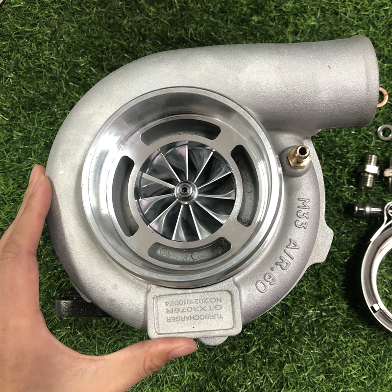 T3 Universal Dual Ceramic Ball Bearing GT3076 GT3076R GTX3076R Anti-Surge Turbo Billet compressor Wheel Turbocharger 400-750HP