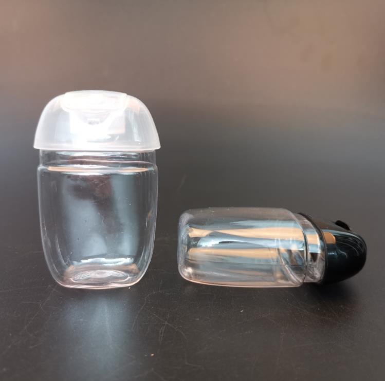 30ml hand sanitizer bottle PET plastic half round flip cap bottle children's carry hand-sanitizer bottles SN4899