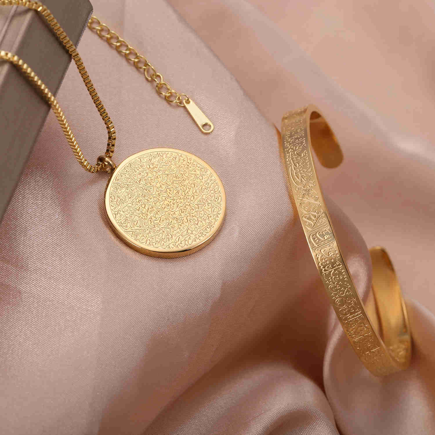Pendant Necklaces AYATUL KURSI Bracelet Custom Stainless Steel Pendants For Women Gold Jewelry Islam Muslim Arabic Jewelr Gift 220922