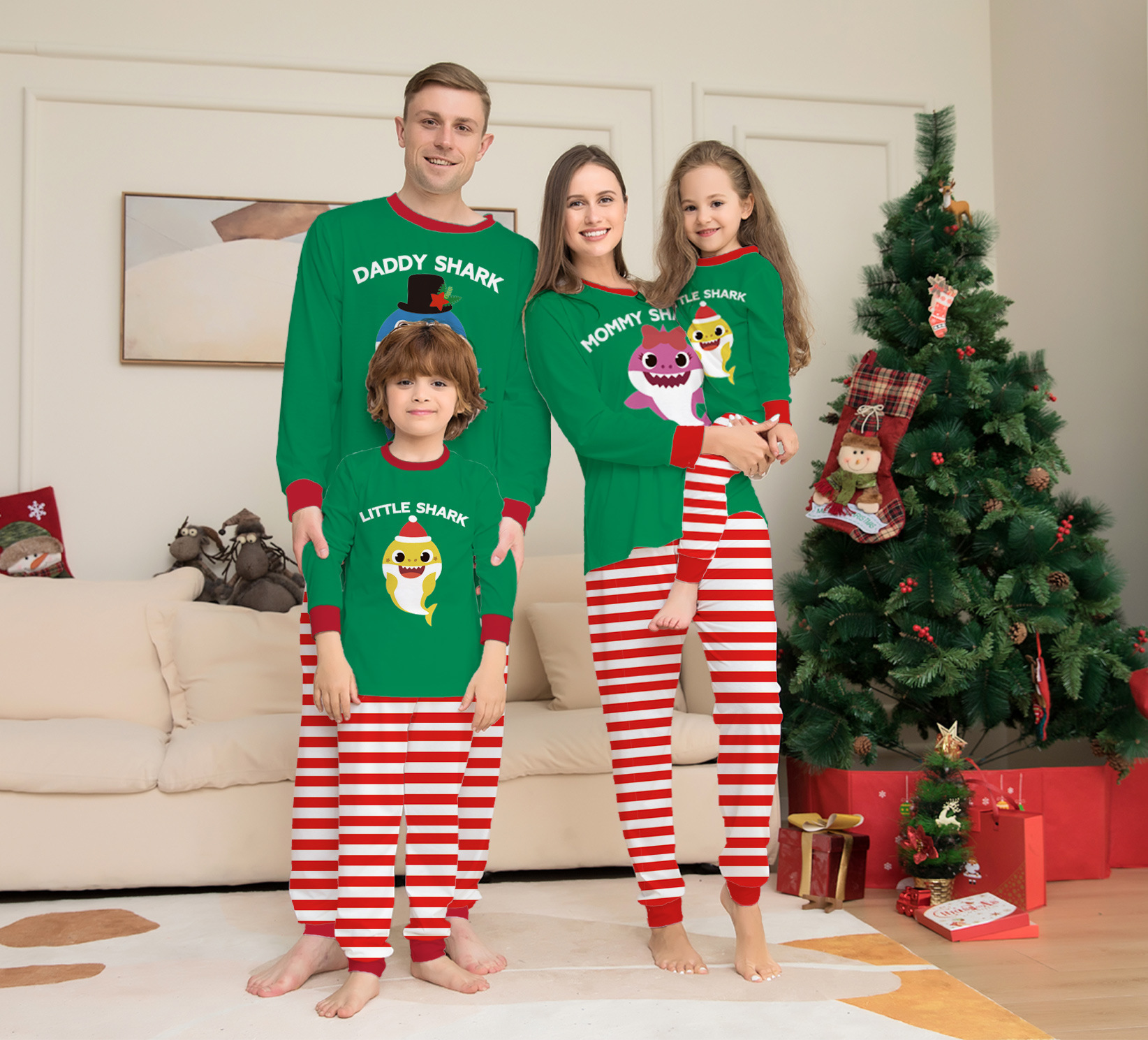 Family Matching Outfits Christmas Pajamas Family Xmas Fashion Print Quality Family Matching Outfits Holiday Baby Clothes Home Parent Child Sets 220922