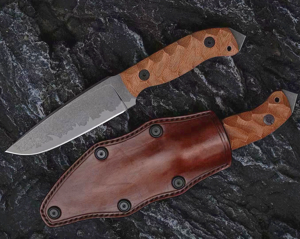 New H9202 High End Survival Straight Knife A2 knife Drop Point Blade Full Tang Linen Handle Outdoor Fishing Hunting Fixed Blade Knives with Kydex