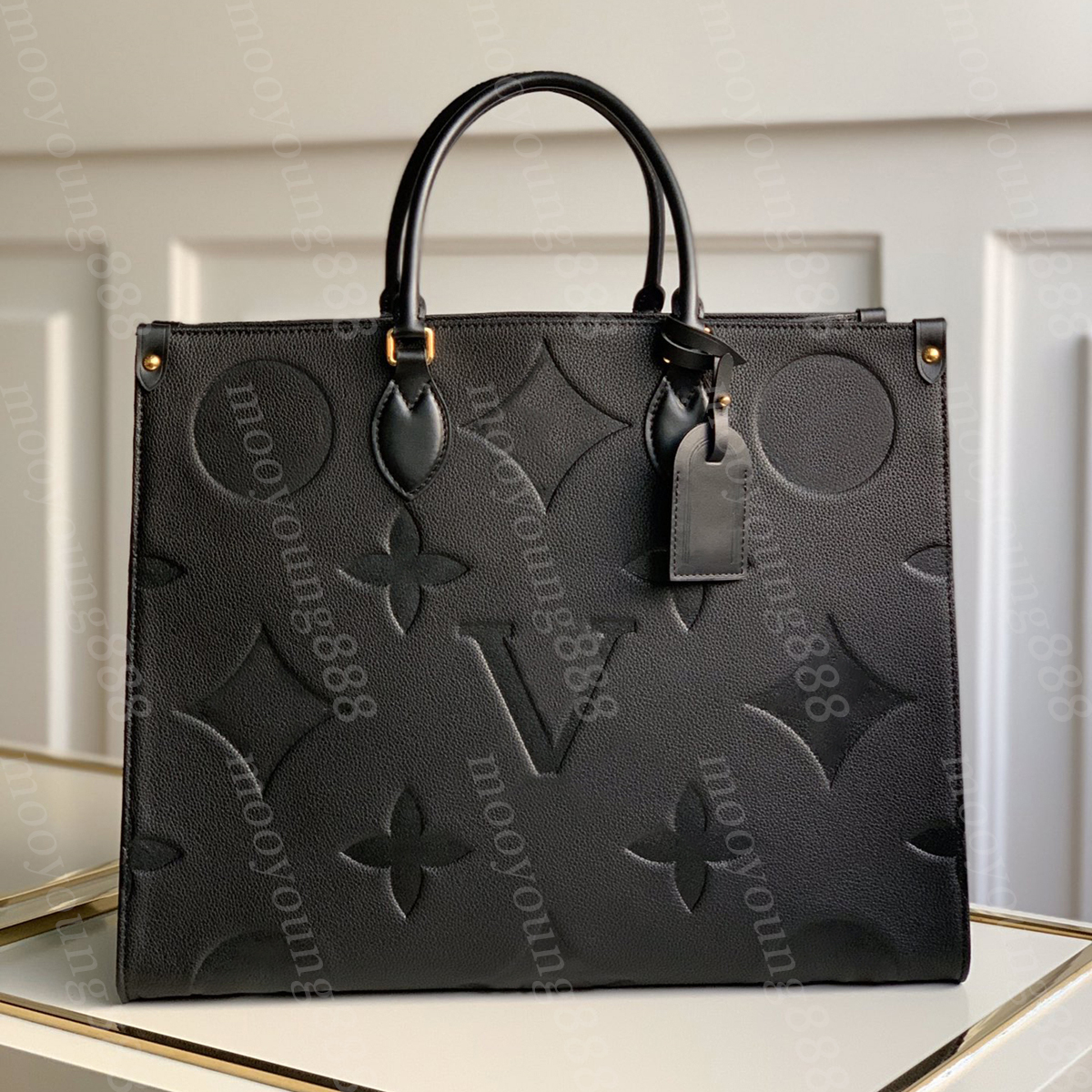 10A Tier Top Mirror Quality Shopping Bag 41cm GM Size Womens Real Leather Black Purse Letters Embossed Tote Luxury Designer Canvas Handbag, #3
10A Tier Top Mirror Quality Shopping Bag 41cm GM Size Womens Real Leather Black Purse Letters Embossed Tote Luxury Designer Canvas Handbag, #3