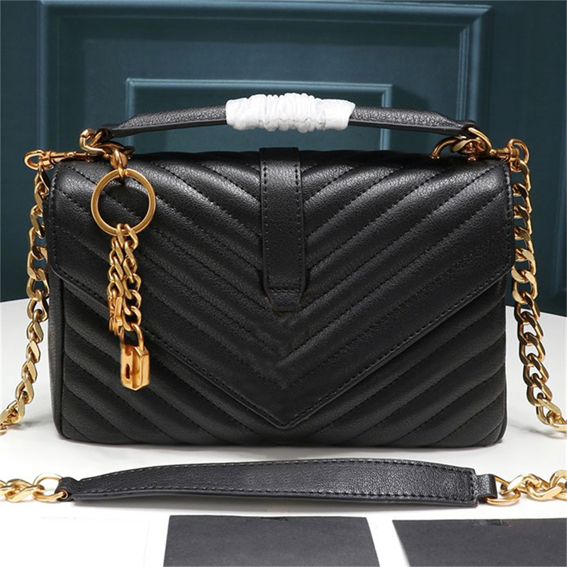 

Designer College Chain Shoulder Envelope Woc Bag Women Handbags Fashion Luxury Bags Black Calfskin Classic Diagonal Stripes Quilted Double Flap Medium Crossbody, Customize