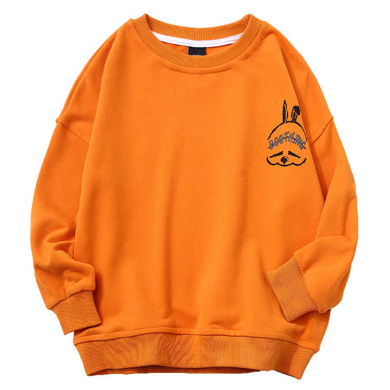 Pullover Toddler Baby Cartoon Rabbit Sweatshirts Autumn Children Long Sleeve Tops Orange black Korean Kids Clothes 8 To 12 Years 220924