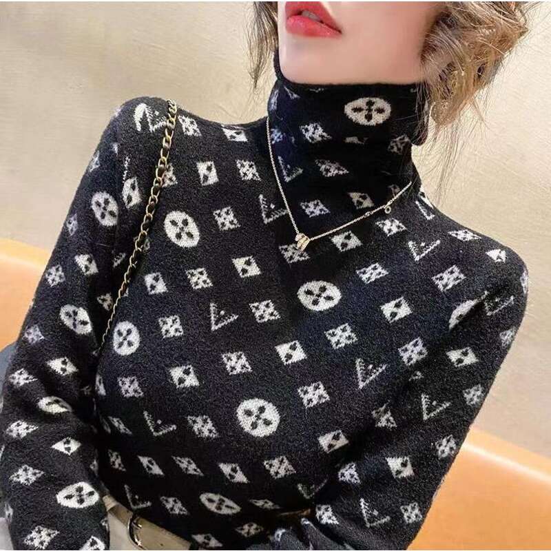 Women Sweaters Turtleneck Luxury Designer Knit Pullovers Tight Pile Collar Bottoming Sweater Tops, 02
Women Sweaters Turtleneck Luxury Designer Knit Pullovers Tight Pile Collar Bottoming Sweater Tops, 02