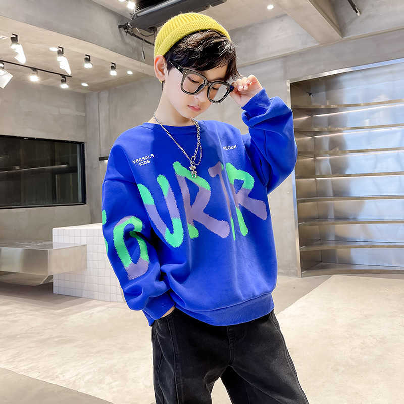 Pullover Teen Boys Sweatshirt Long Sleeve T Shirt Spring Autumn Children s Clothing Letter Print Korean Sport Casual 3 14 Y 220924
