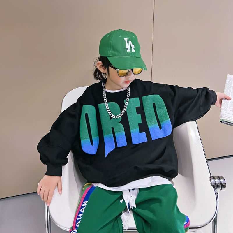 Pullover Leisure Sweatshirts for Autumn Tops Children s Long Sleeve Fashion Gradient Patchwork Cool Big Boys Clothes 5 7 9 11 12 13 14Yrs 220924