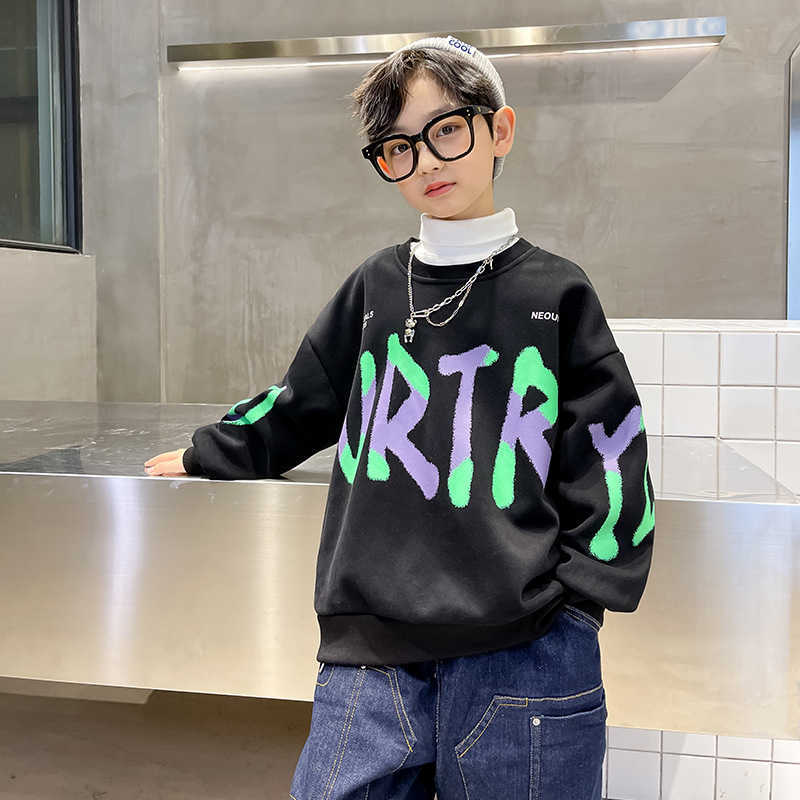 Pullover Teen Boys Sweatshirt Long Sleeve T Shirt Spring Autumn Children s Clothing Letter Print Korean Sport Casual 3 14 Y 220924