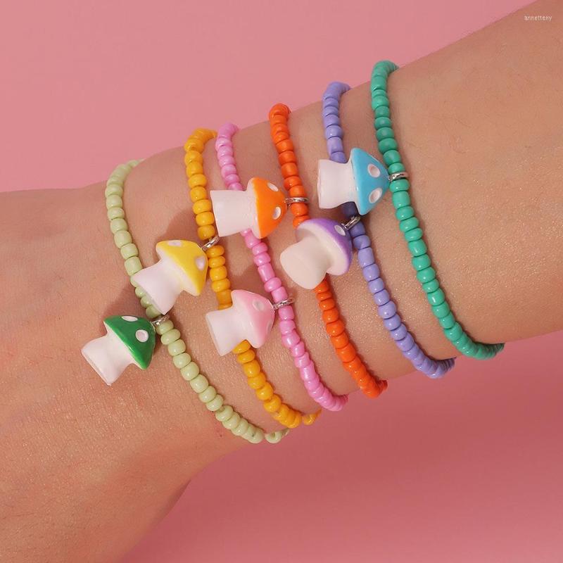 Charm Bracelets Handmade Colorful Mushroom Pendant For Womens Girls Beads Bohemian National Style Bangles Jewelry Gifts
Charm Bracelets Handmade Colorful Mushroom Pendant For Womens Girls Beads Bohemian National Style Bangles Jewelry Gifts
