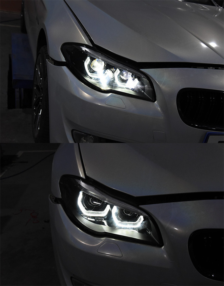 2 PCS Auto Car Head Light Parts For BMW F10 F18 528i 530i 535i M5 20 11-20 17 LED Lamps Headlight Replacement DRL Dual Projector Facelift