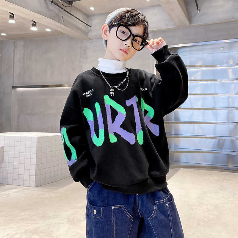 Pullover Teen Boys Sweatshirt Long Sleeve T Shirt Spring Autumn Children s Clothing Letter Print Korean Sport Casual 3 14 Y 220924