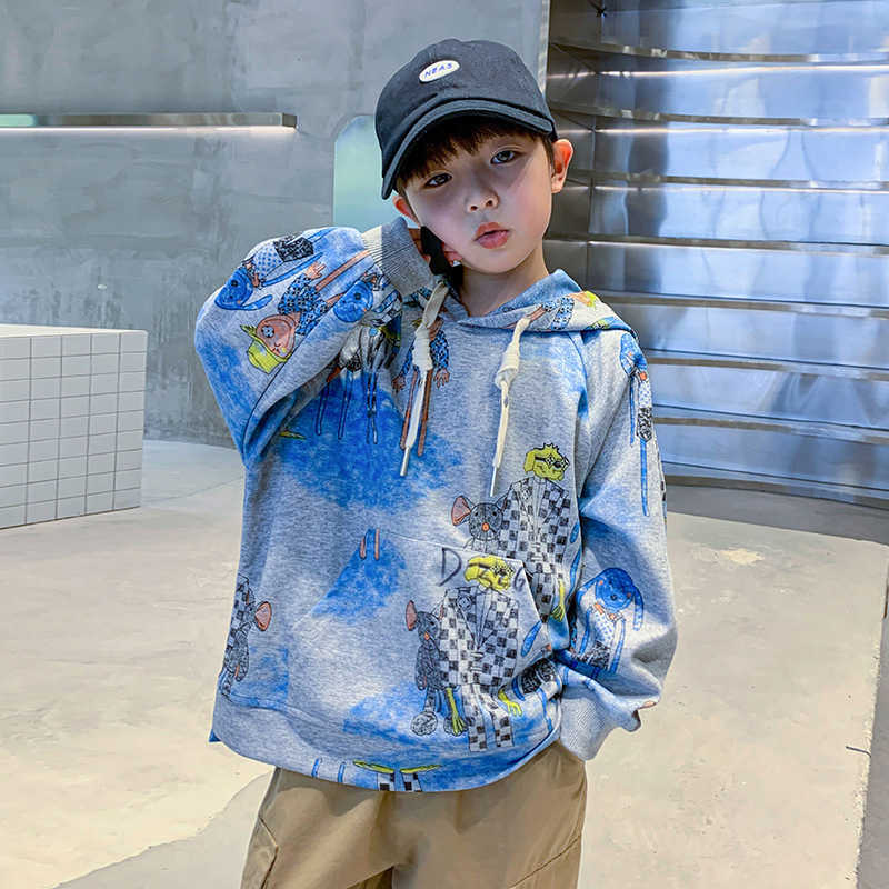 Pullover Teen Boys Clothes Fashion Casual Hooded Sweatshirts Spring Autumn Loose Long Sleeve Pullovers Children s Clothing Top 4 14 Y 220924